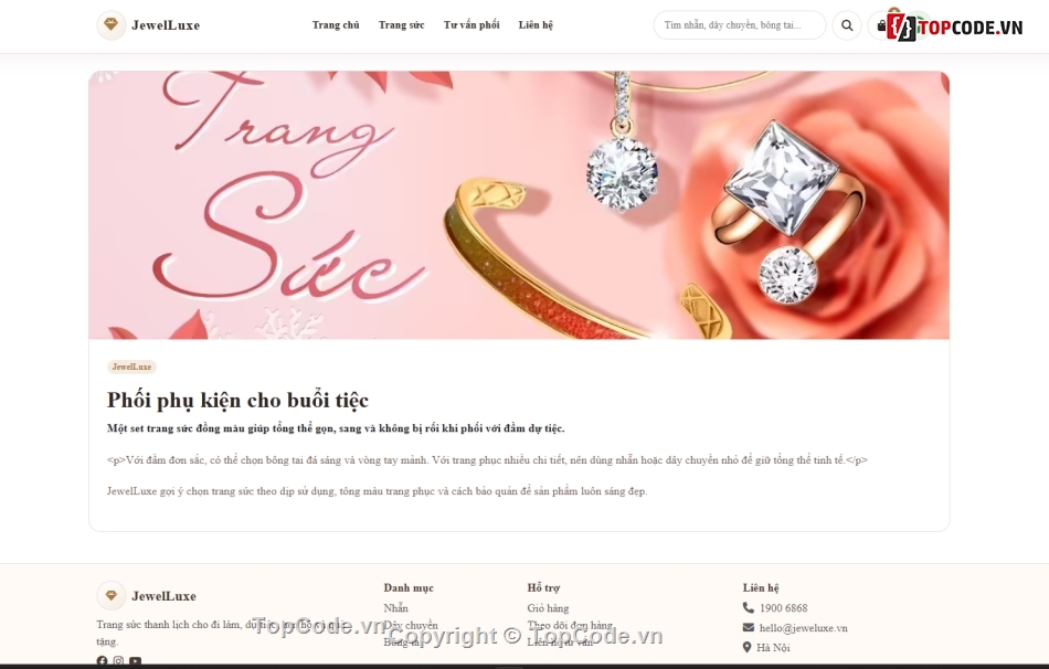 Jewel,web bán trang sức,web trang sức